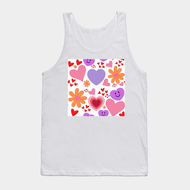 Happy Hearts and Flowers Tank Top by GemmasGems